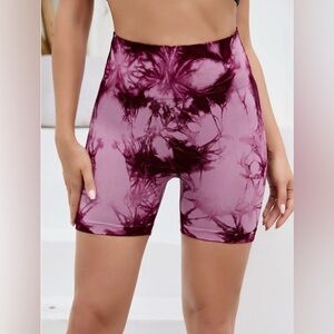 Tie-Dye High Waist Active Shorts